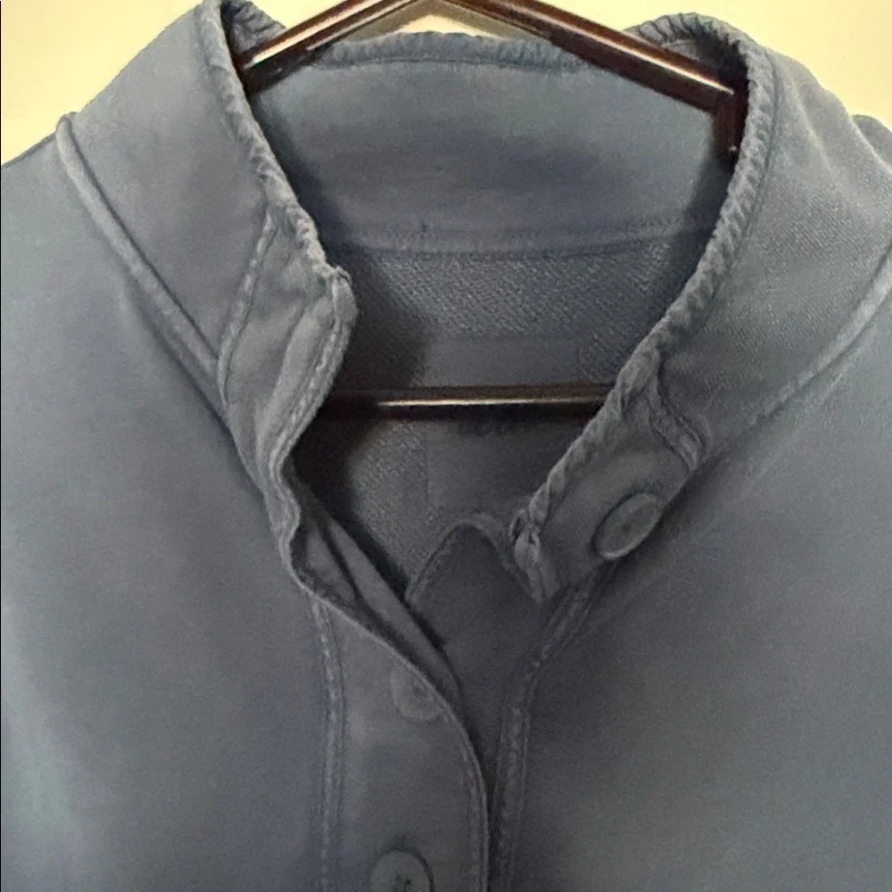 Blue Button-Up Sweatshirt - Picture 2 of 4